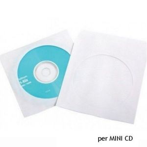 Bustine in Carta Richiudibili per MINI CD con finestra - BOX65-8 - Confezione da 50 pezzi 
