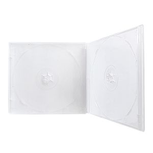 Custodia Singola Trasparente Satinata PP case OEM 10,4mm per 2 DVD o CD con pellicola