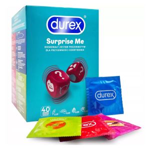 DUREX Surprise Me 40 Preservativi Assortiti (Feel, Extra, PleasureMax, Arouser)