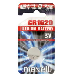 Maxell Batterie Alcaline a Bottone 3V CR1620 - (Prezzo per singola batteria. Confezione da 1 pezzo.)