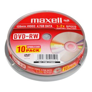 Maxell 10 DVD-RW 6x 4.7GB, in Spindle - 275892.05.TW
