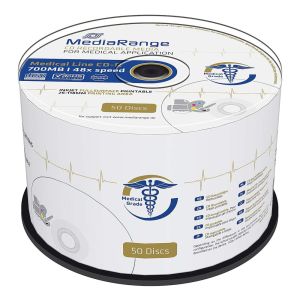 MediaRange 50 CD-R Medical Line (uso medicale) 700MB  80 min 48x, inkjet fullsurface print - MR229
