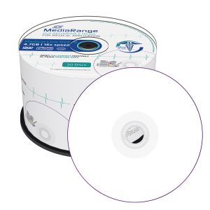 MediaRange 50 DVD-R Medical Line 4,7GB 120min 16x, inkjet fullsurface print, in Cake - MR429