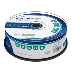 MediaRange 25 DVD+R Dual Layer DL 8.5GB 8X Cake box - MR469