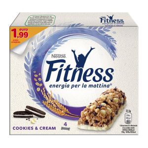 Nestlé Fitness Cookies & Cream - 4x23.5g barrette ai cereali integrali