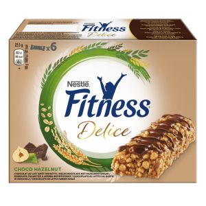 Nestlé Fitness Delice Choco Hazelnut - 6x22.5g barrette cereali e choco nocciola