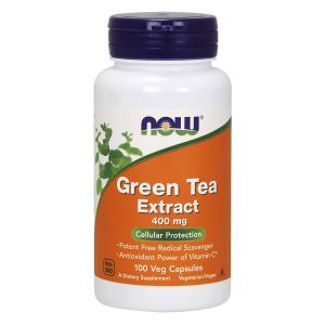 NOW FOODS Green Tea Extract 400mg+60mg Vit.C 100 capsule - the verde