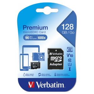 Verbatim Premium microSDHC Card con adattatore - 128Gb - classe 10 - 44085