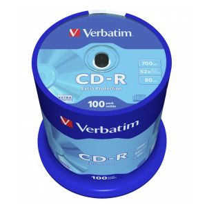 Verbatim 100 CD-R Extra Protection 700MB 80 Minuti cake 52X Box 43411