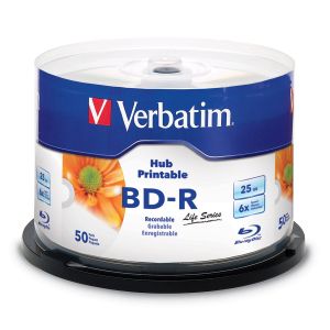 Verbatim 50 Blu Ray BD-R SL 25GB 6X Hard Coat Surface printable, cake - 98191