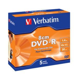 Verbatim 5 DVD-R 8cm AZO 30min 1.46GB 4x MATT SILVER Scratchguard, in Jewelcase singoli - 43510 